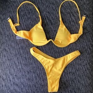 bright yellow bikini set